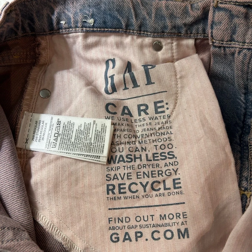 NWT GAP Baggy Mid Rise Ultra Soft Denim Wide Leg Jeans Purple tint 29 8‎ R